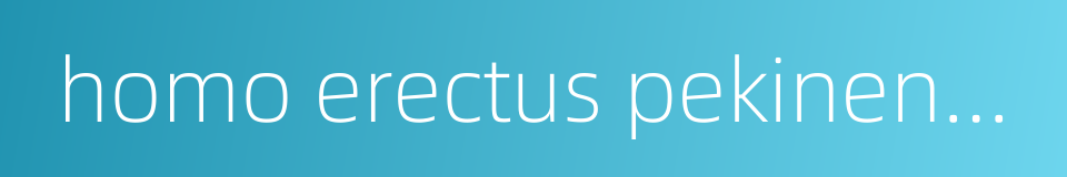 homo erectus pekinensis的同义词