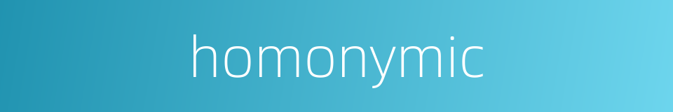 homonymic的同义词