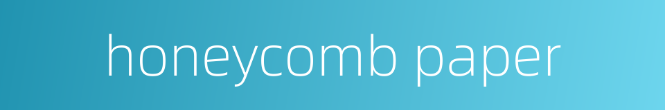 honeycomb paper的同义词