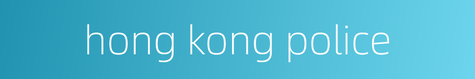 hong kong police的同义词