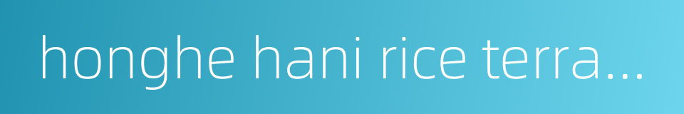 honghe hani rice terraces的同义词