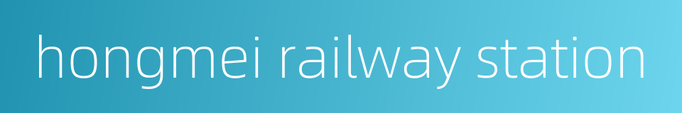hongmei railway station的同义词