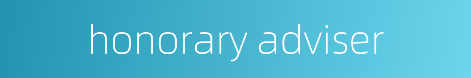 honorary adviser的同义词