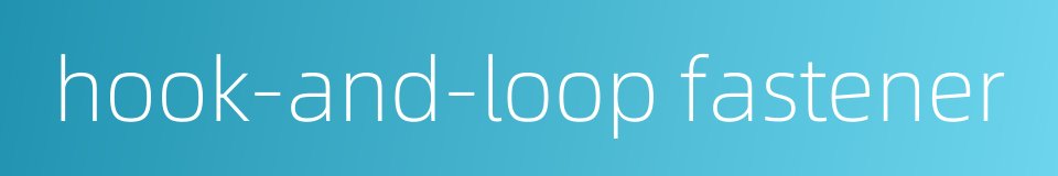 hook-and-loop fastener的同义词