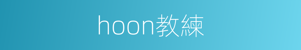 hoon教練的同義詞