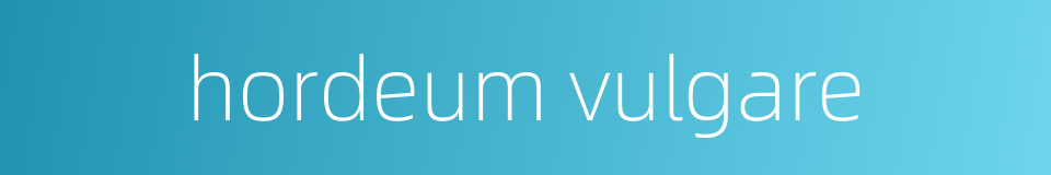 hordeum vulgare的同义词