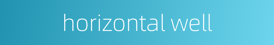 horizontal well的同义词
