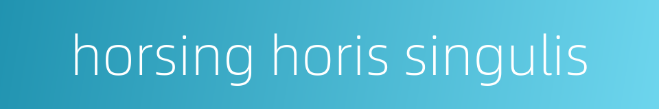 horsing horis singulis的同义词