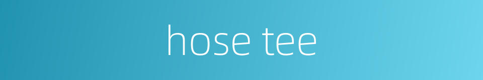 hose tee的同义词