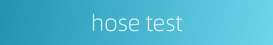 hose test的同义词