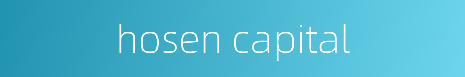 hosen capital的同义词