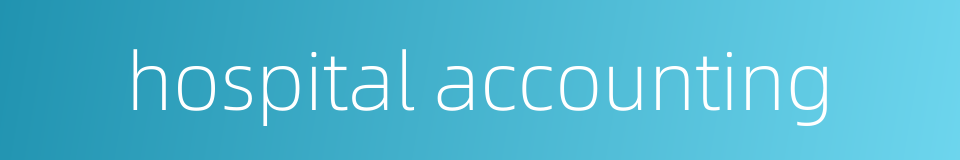 hospital accounting的同义词