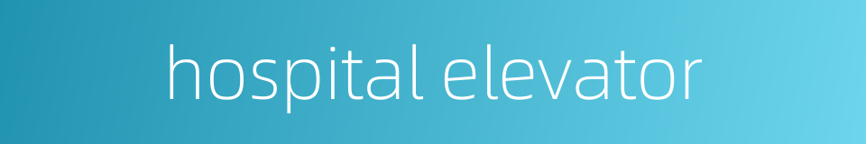 hospital elevator的同义词