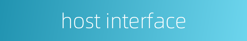 host interface的同义词