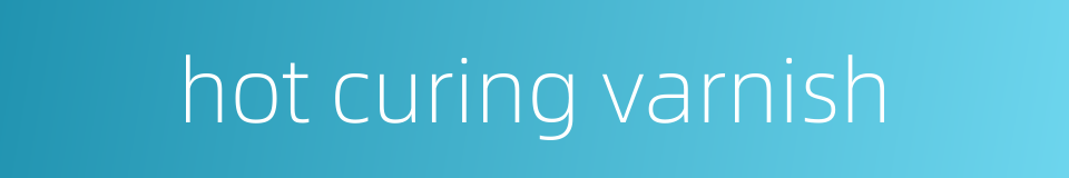hot curing varnish的同义词