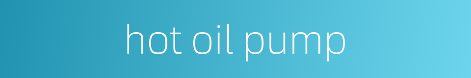 hot oil pump的同义词