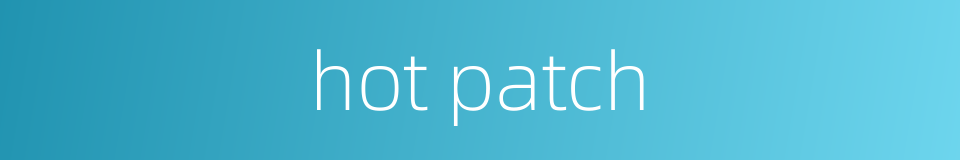 hot patch的同义词