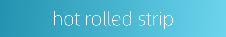 hot rolled strip的同义词