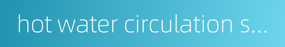 hot water circulation system的同义词