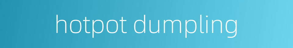 hotpot dumpling的同义词