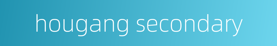 hougang secondary的同义词