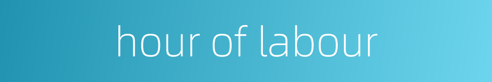 hour of labour的同义词
