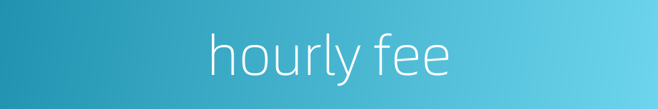 hourly fee的同义词