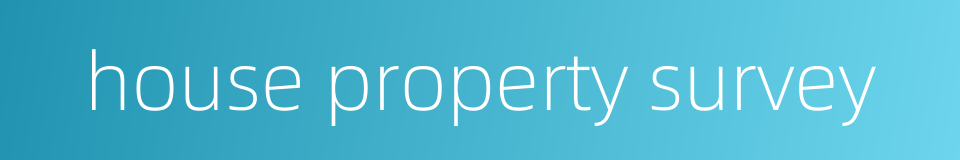 house property survey的同义词