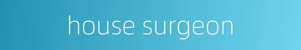 house surgeon的同义词