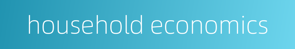 household economics的同义词