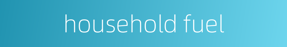 household fuel的同义词
