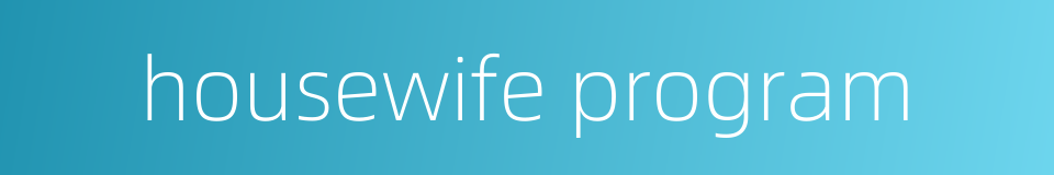 housewife program的同义词
