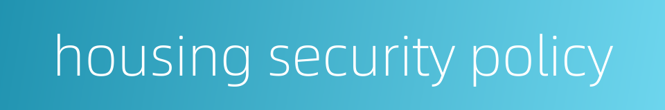 housing security policy的同义词