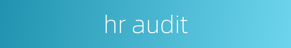 hr audit的同义词