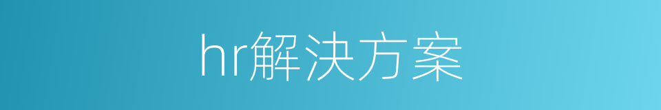 hr解決方案的同義詞