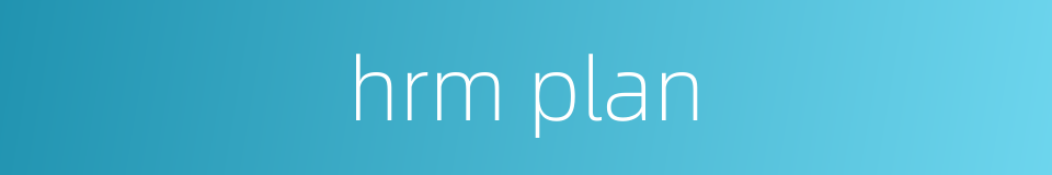 hrm plan的同义词