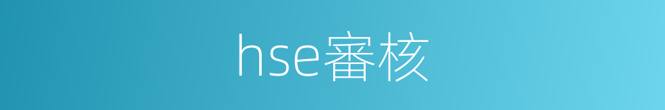 hse審核的同義詞