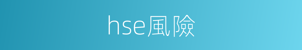 hse風險的同義詞