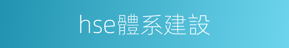 hse體系建設的同義詞