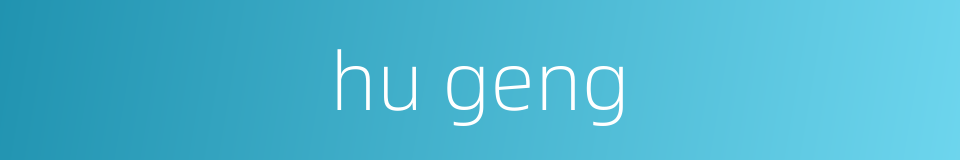 hu geng的同义词