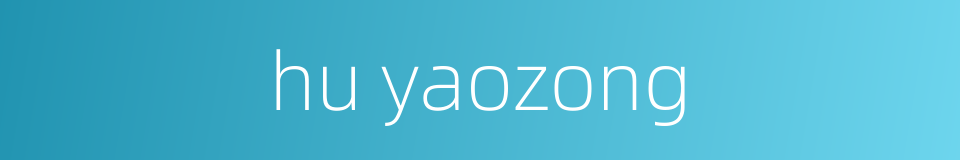 hu yaozong的同义词