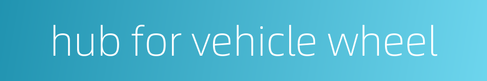 hub for vehicle wheel的同义词