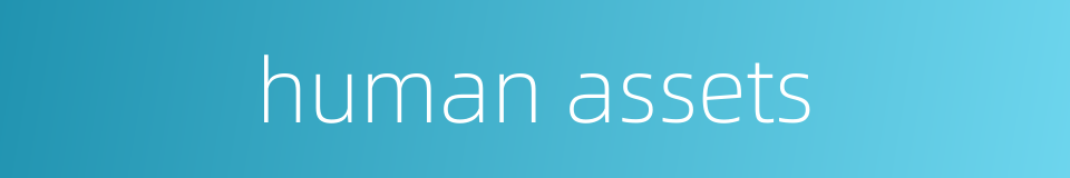 human assets的同义词
