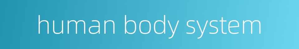 human body system的同义词