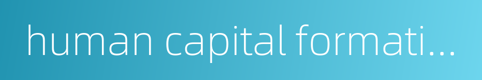 human capital formation的同义词