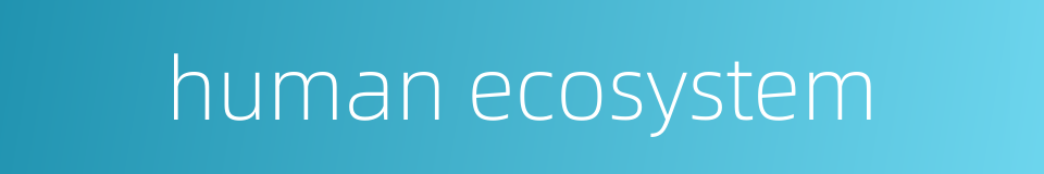 human ecosystem的同义词