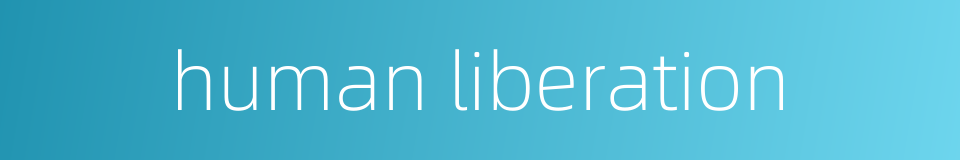human liberation的同义词