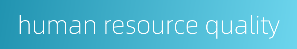 human resource quality的同义词