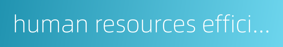 human resources efficiency的同义词