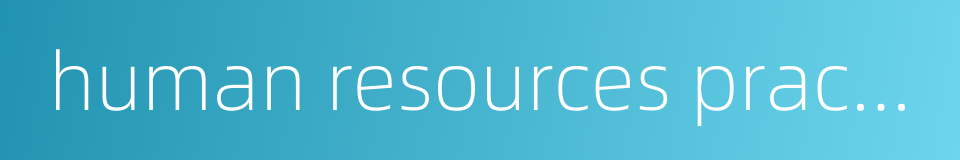 human resources practitioners的同义词